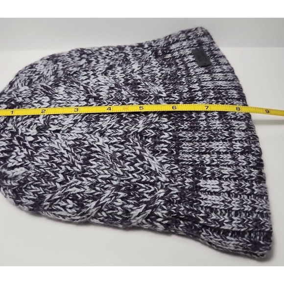 Under Armour GREY/white CHUNKY KNIT Women’s UA Around Town Fleece Beanie OSFM - Picture 5 of 7